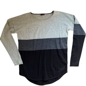 Smartwool Wool Blend Colorblock Black, Grey Crewneck Sweater, Size Large
